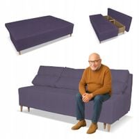 Kanapa sofa KIMO f. spania pojemnik Family Meble Twisster granat sztruks