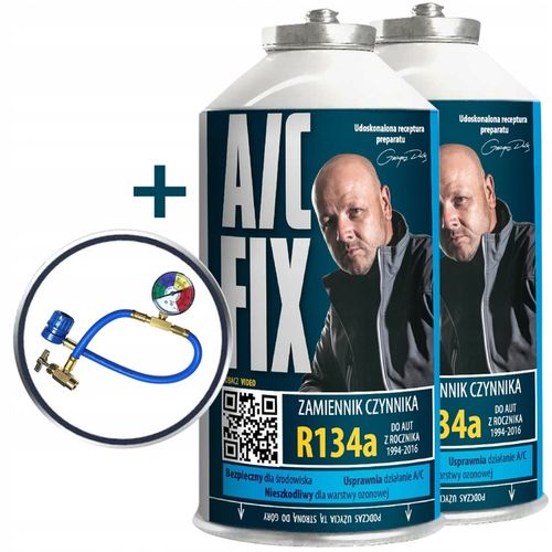 AC FIX Gaz do klimatyzacji R134A DUŻA PUSZKA +40% 626g + Manometr na Arena.pl