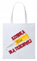 Dla Teściowej Mamy Prezent Torba Eco Biała Shopper Z Nadrukiem Ze Zdjęciem