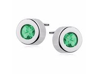 SREBRNE KOLCZYKI CELEBRYTKI RING SZMARAGD CYRKONIE