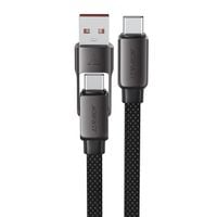 kabel przewód usb-c - usb-a / usb-c 480mb/s 3a 1.2m - czarny