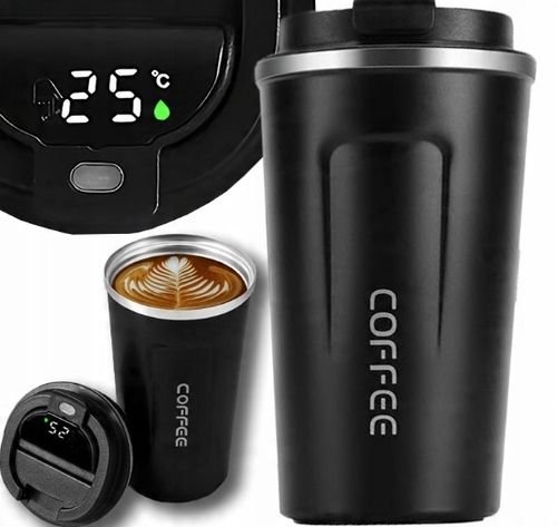 KUBEK TERMICZNY TERMOS 510 ML NA KAWĘ HERBATĘ WYŚWIETLACZ EKRAN LCD SMART na Arena.pl