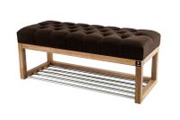 Ławka Pikowana Emra Wood LPP-4 Stelaż Naturalny  Brązowy 70 cm