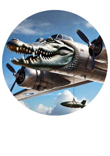 Wydruk cukrowy na tort A4 Bombardino Coccodrilo + napis gratis na Arena.pl