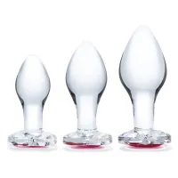 glas heart jewel set szklane zatyczki anatomiczne 3 rozmiary