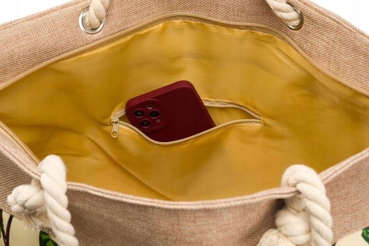 Torba Plażowa Duża Zapinana Na Zamek Torebka Shopper z Podszewką Piknik XXL zdjęcie 4