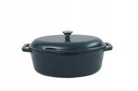 Garnek Żeliwny Owalny Tierra 36cm 7,5L morski NOIS