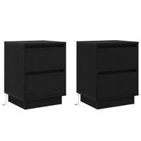 Szafka Nocna z szufladą z 2 pcs Czarny 39 x 34.5 x 50 cm