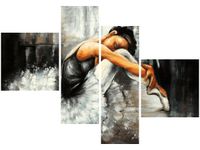 100 70CM OBRAZ 4 ELEM ZMYSŁOWY BALET DRUK PŁÓTNO RAMA