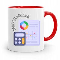 Kubek Czerwony Prezent Dla Księgowej Księgowego Z Nadrukiem Ze Zdjęciem