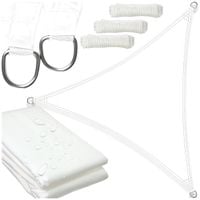 Żagiel zacieniacz osłona przeciwsłoneczna biała daszek markiza ogród 5x5x7m