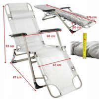 LEŻAK OGRODOWY PLAŻOWY SKŁADANY PODUSZKA ZERO GRAVITY KRZESŁO ŁÓŻKO KEMPING