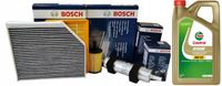 2X BOSCH ZESTAW FILTRÓW +OLEJ CASTROL 5W30 5L AUDI A4 B8 A5 Q5 8R 2.0 TDI C