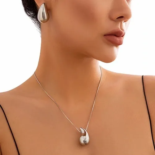 Naszyjnik łańcuszek srebrny KROPLA łezka zdjęcie 5