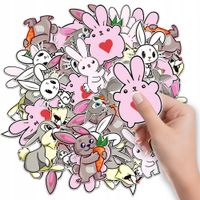 NAKLEJKI ETYKIETY NA ZESZYT NALEPKA Z POSTACIAMI KRÓLIK BUNNY WZORY 6 SZT