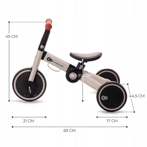KINDERKRAFT Rowerek trójkołowy 4TRIKE silver grey na Arena.pl