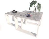 Zestaw stolików Loft beton/biały