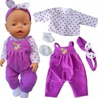UBRANKO DLA LALKI 40CM PAJACYK OPASKA BUCIKI BOBAS CIUSZKI KOMPLET DLA LALI