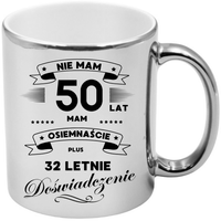 KUBEK SREBRNY PREMIUM PREZENT NA 50 URODZINY ORYGINALNY UPOMINEK