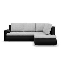 Narożnik z otomaną, prawy, BOSCO, ekoskóra, 230x200x89, czarny| TYLETEGOTU