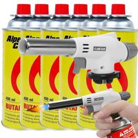 PALNIK GAZOWY NA KARTUSZE 6SZT GAZ OPALARKA LUTLAMPA WKŁADY LUTOWNICA