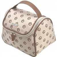 Kosmetyczka damska podróżna na kosmetyki duży kuferek XL beżowy NOBLE