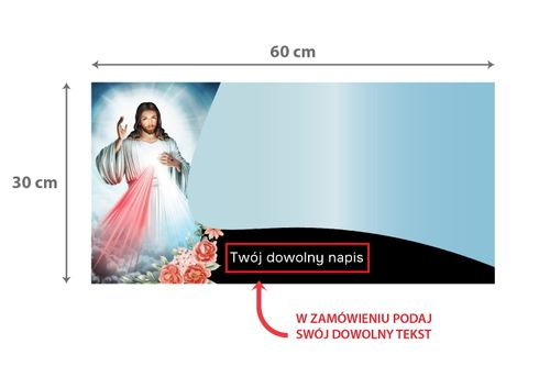 SZKLANA PODSTAWKA POD ZNICZE Z LUSTRA TWÓJ DOWOLNY TEKST 60x30cm 773d na Arena.pl