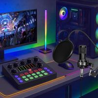 2X MIKSER AUDIO KARTA, MIKROFON POJEMNOŚCIOWY STUDYJNY DSP USB PODCAST ZEST