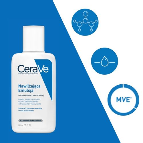 CeraVe Nawilżająca emulsja do ciała i twarzy skóra sucha 88ml TRAVEL na Arena.pl