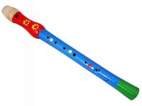 flet drewniany czerwono niebieski