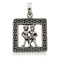 SREBRNY WISIOREK ZNAK ZODIAKU BLIŹNIĘTA PRÓBA SREBRA 925 GRAWER GRATIS