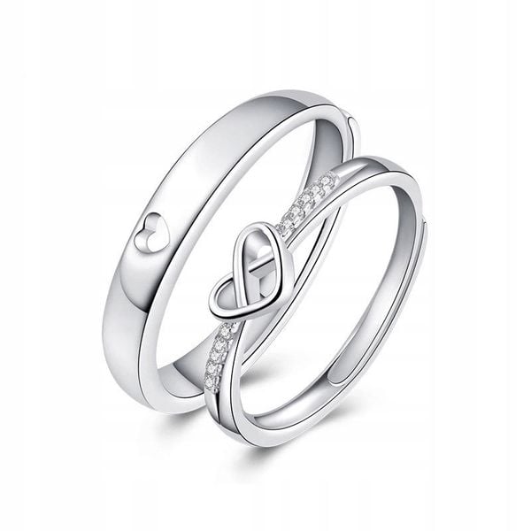 Srebrne OBRĄCZKI ŚLUBNE STAL PARA Regulowane r.UNI zdjęcie 1