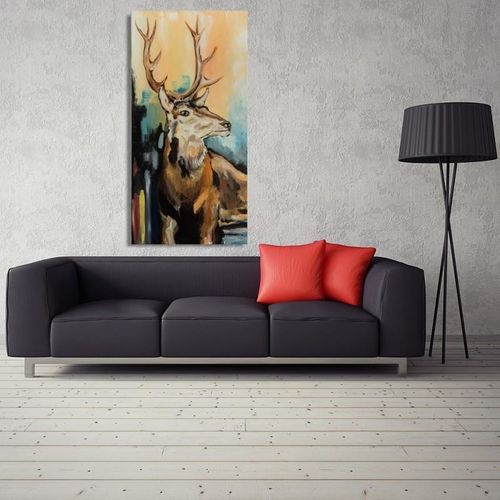 Obraz na płótnie - Canvas, Malowany jeleń 60x80 na Arena.pl