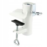 Uchwyt na parasol do mocowania na poręcz, balustrady, METALOWY, biały 35mm