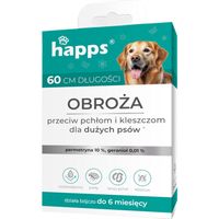 Obroża przeciw pchłom i kleszczom dla dużych psów 60cm chroni do 6msc HAPPS