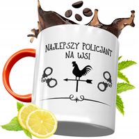 Kubek Pomarańczowy Dla Policjanta Idealny Prezent Z Nadrukiem Ze Zdjęciem