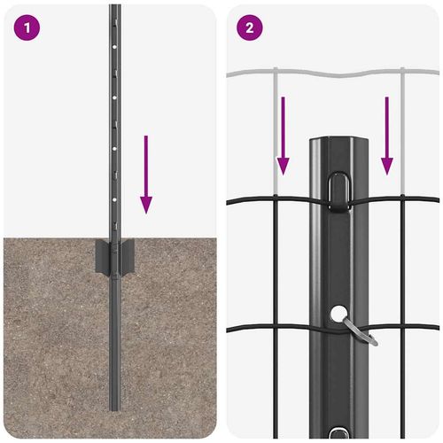 Ogrodzenie z słupkami Szary 0.4 x 25 m Stal na Arena.pl