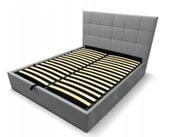 Łóżko tapicerowane 160x200 Modulo pojemnik wysoki zagłówek stelaż szare