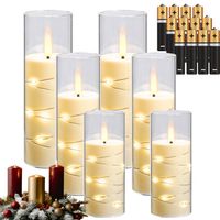 2 x Zestaw 3 ŚWIECA LED ELEKTRYCZNY WKŁAD DO ZNICZY Z BATERIAMI I DRUCIKIEM