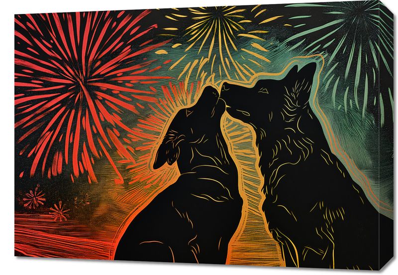 Obraz 70x50cm Psi Uścisk zdjęcie 1