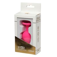 Star Collection - Pink Silicone Anal Plug L - Pink Stone