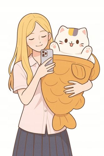 HIT! KOTEK W RYBIE – MASKOTKA 2w1 KAWAII MIĘKKIi PLUSZAK 50CM !!! na Arena.pl