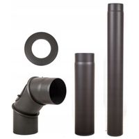 ZESTAW AKCESORII KOMINKOWYCH FI 130 KOLANKO RURA 1M RURA 0,5M ROZETA