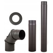 ZESTAW AKCESORII KOMINKOWYCH FI 130 KOLANKO RURA 1M  RURA 0,5M  ROZETA