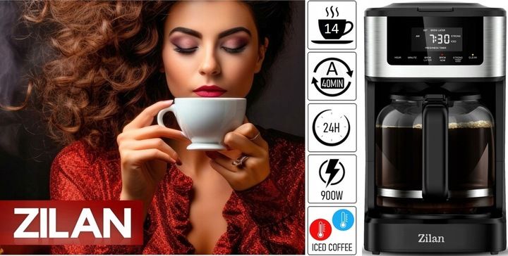 EKSPRES DO KAWY PRZLEWOWY 900W 1800ML PANEL DOTYKOWY zdjęcie 8