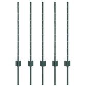 Słupki ogrodzeniowe 5 pcs Zielony 80 cm Stal