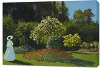 Obraz 100x70cm Lady in the Garden, Monet Vintage do Salonu