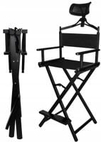 krzesło do makijażu aluminiowe z zagłówkiem