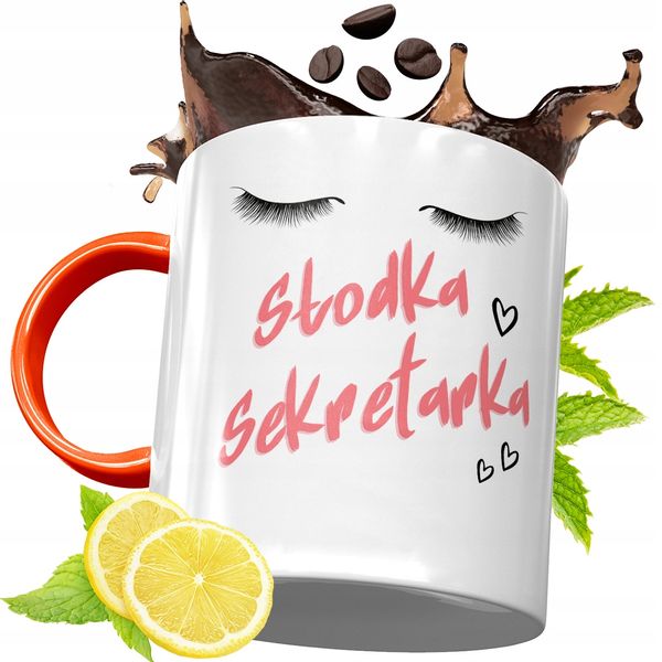 Kubek Pomarańczowy Dla Sekretarki Prezent Z Nadrukiem Ze Zdjęciem zdjęcie 1