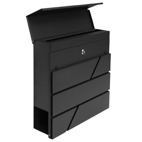 Duża skrzynka pocztowa na listy gazety ulotki pocztę A4 czarna na Arena.pl